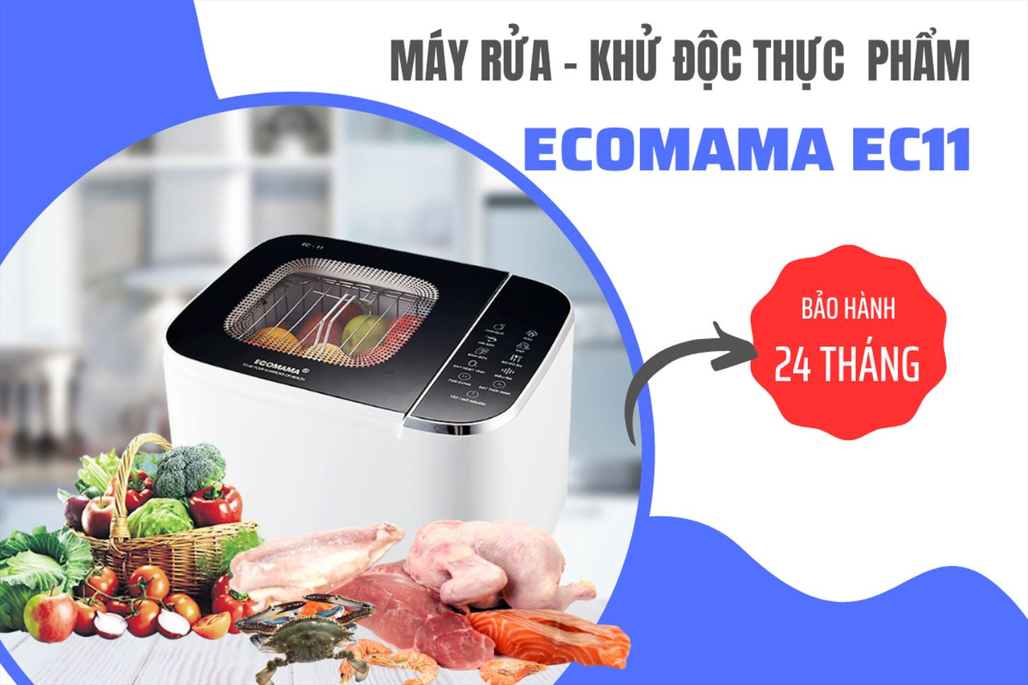 Máy rửa thực phẩm đa năng Ecomama 4